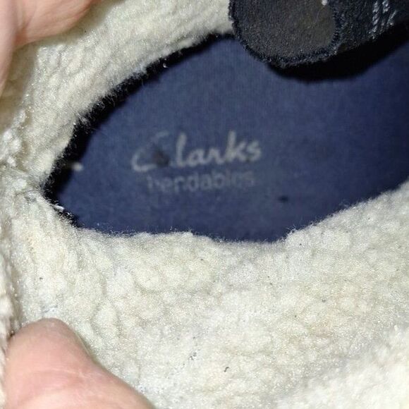 Clark's Women's Heeled Boots Blue Suede Fleece Lined Winter Fashion Size 10 - Picture 5 of 9